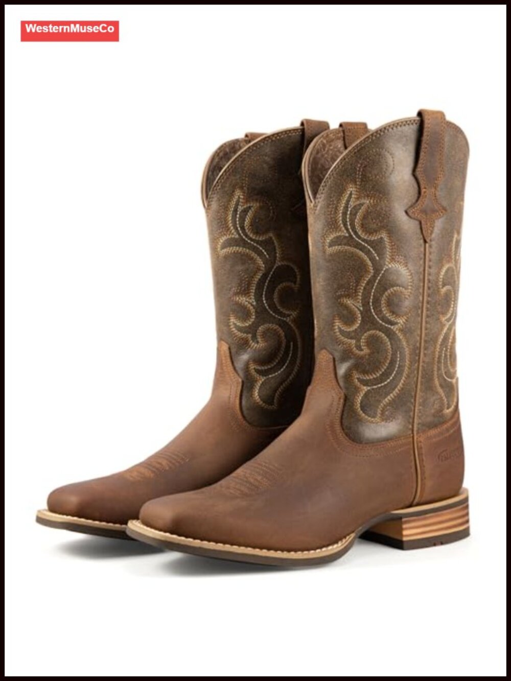 Genuine Leather Cowboy Boots Western Cowgirl Embroidered